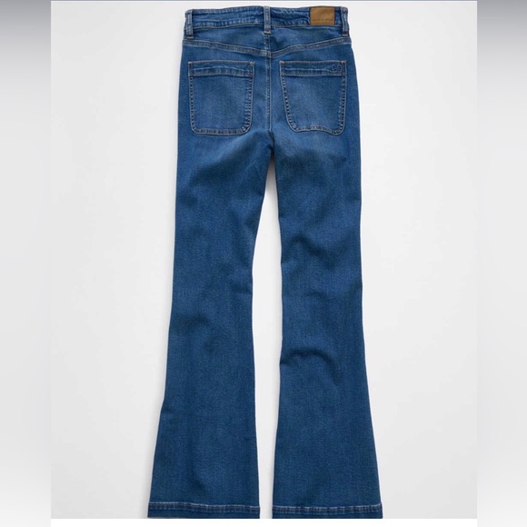 American Eagle Super High Rise Flare Jeans Womens 4 R Regular Stretch Y2K Style - Picture 2 of 15